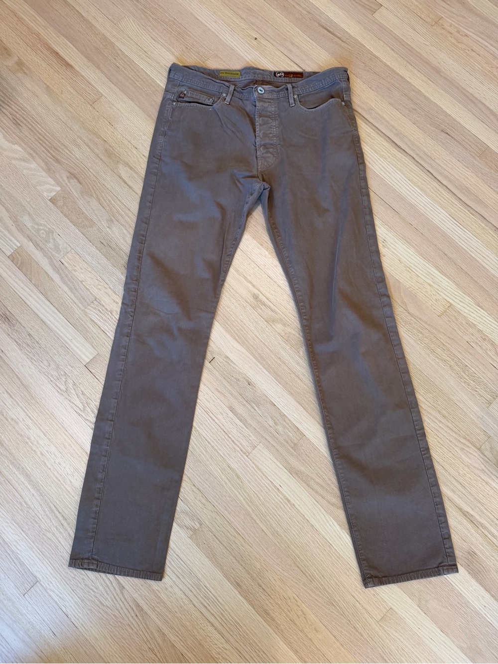 AG Adriano Goldschmied Men's Brown Slim Chinos